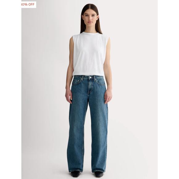 NWOT Everlane 28 Regular The Mid-Way Jean Whisper Blue Non-Stretch $148 2089-A - Picture 1 of 11